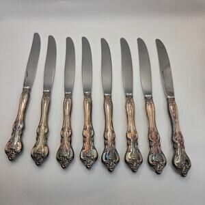 International Silver Deepsilver Countess Dinner Knives Set of 8 Vintage 1971